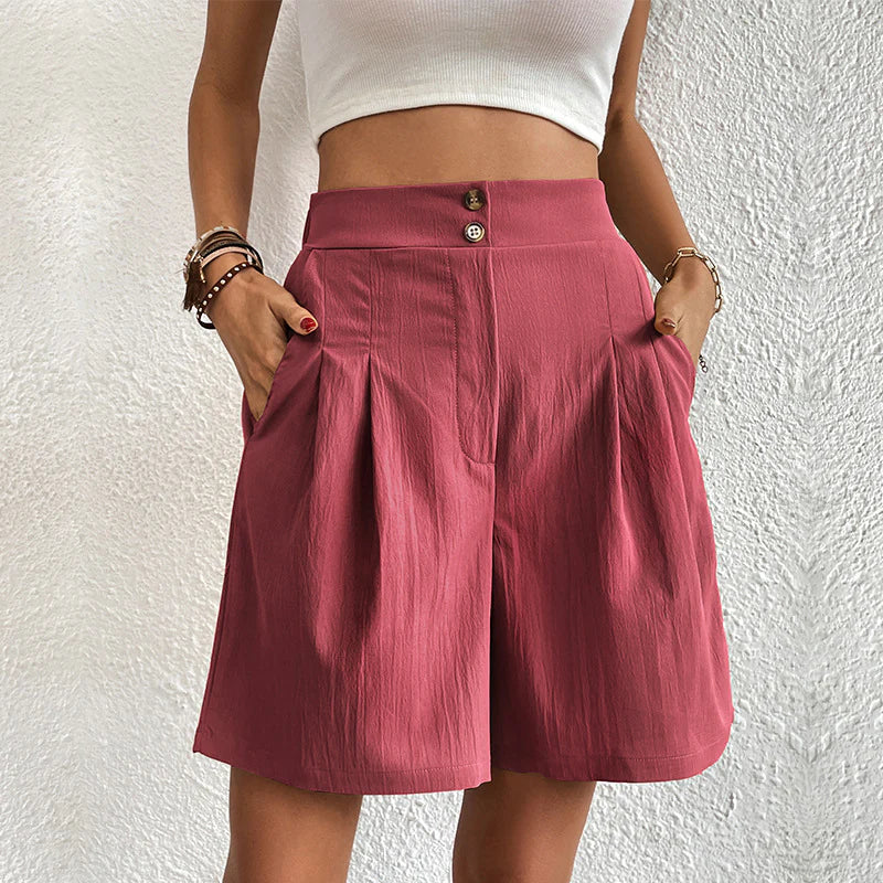 Layla Shorts | Elegante Weite Kurze Hose mit Hohem Bund