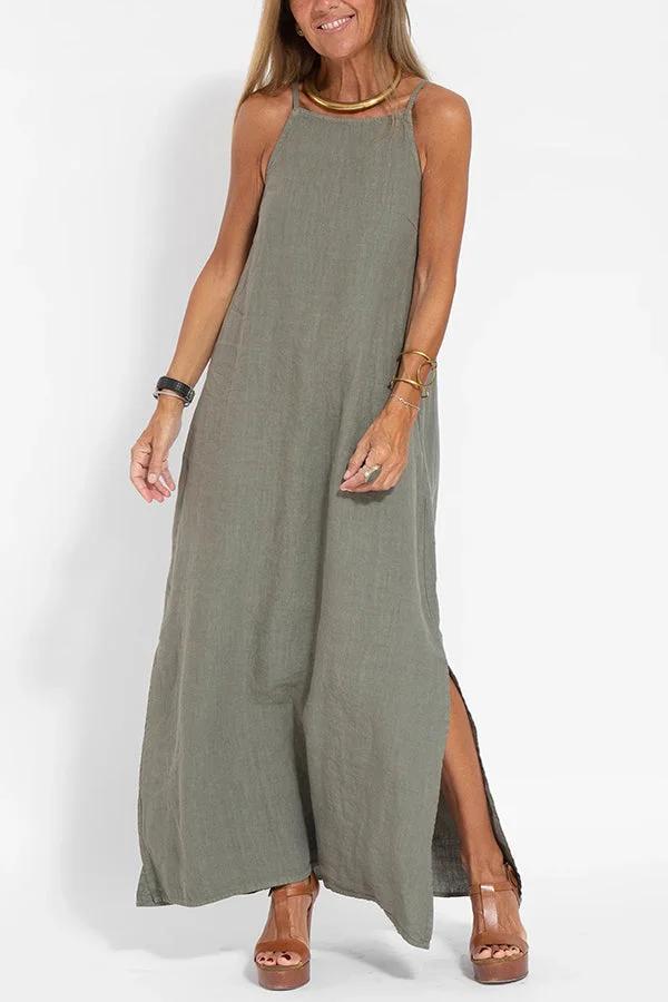 Luftiges Maxikleid im Leinen‑Look
