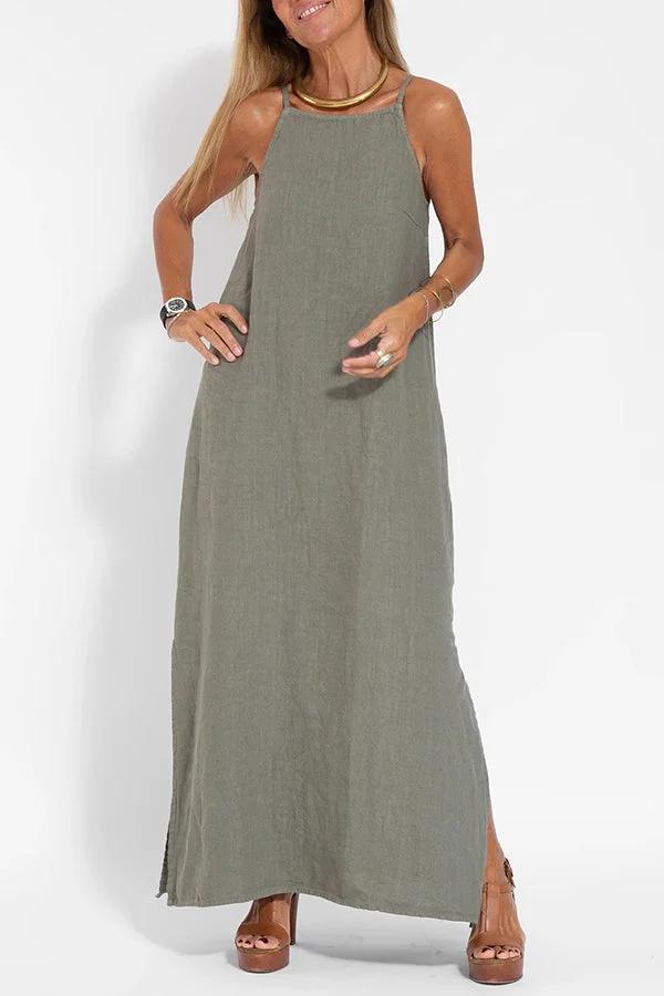 Luftiges Maxikleid im Leinen‑Look
