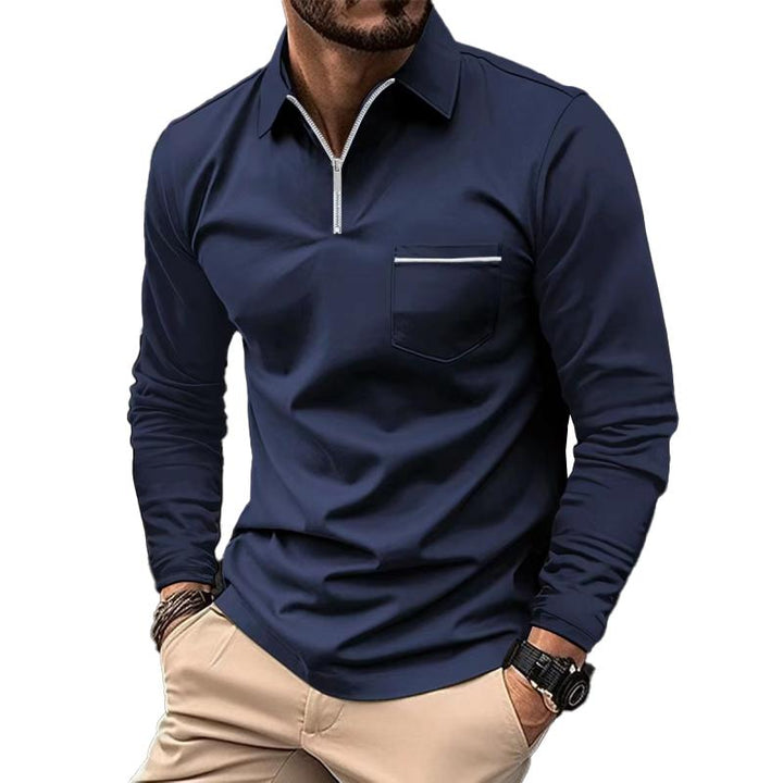 Premium Langarm Poloshirt für Herren