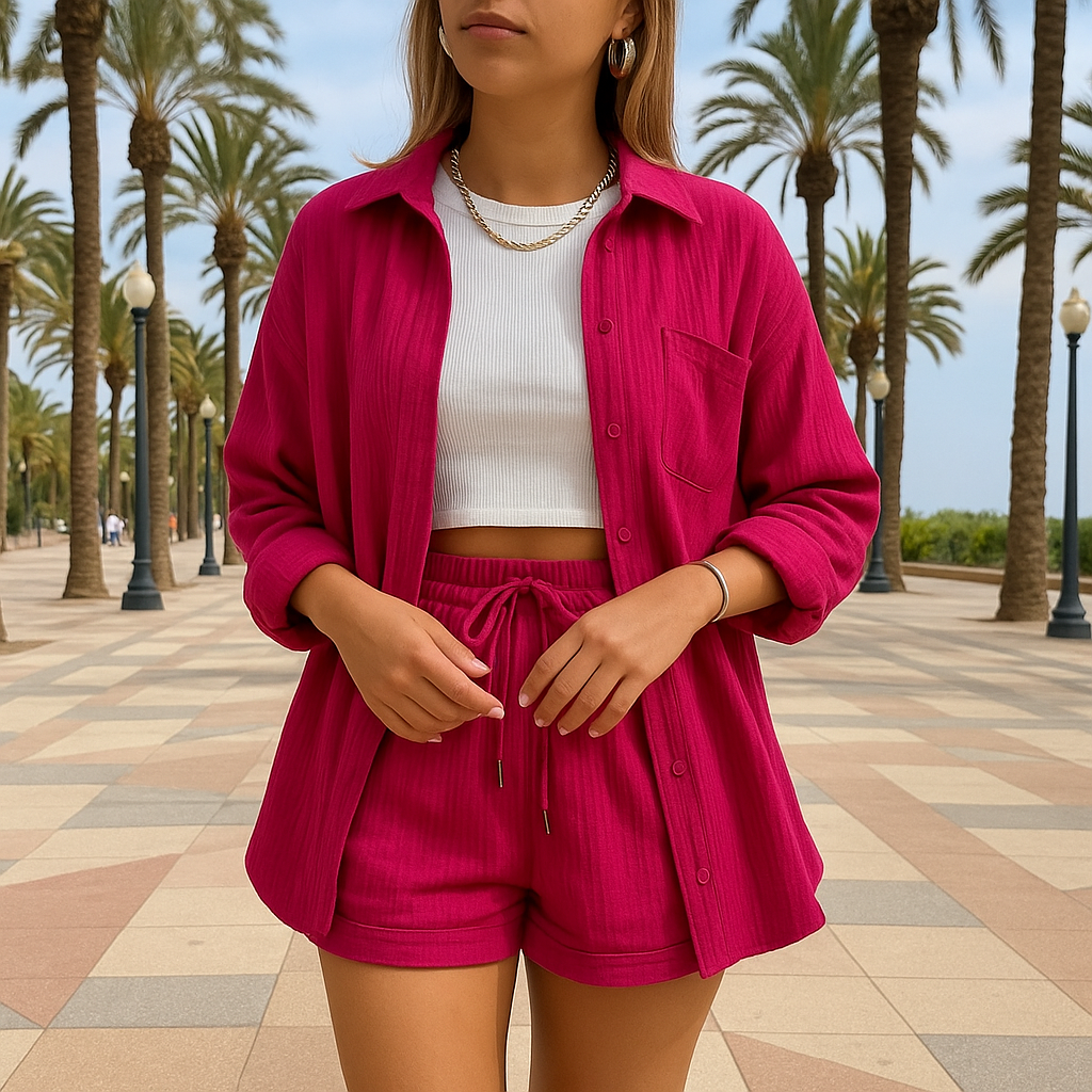 Musselin Zweiteiler - Luftiges Co-ord Set für Sommer