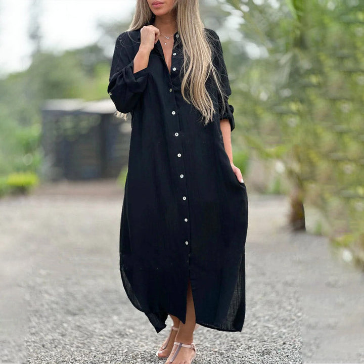Hemdblusenkleid für Damen - Luftige Sommerkleid mit Knopfleiste