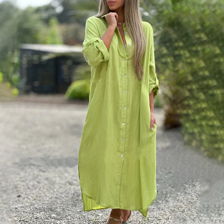 Hemdblusenkleid für Damen - Luftige Sommerkleid mit Knopfleiste