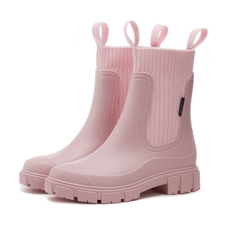 Regenstiefel für den Herbst - Robuste wasserdichte Stiefel mit dicker Sohle für Damen