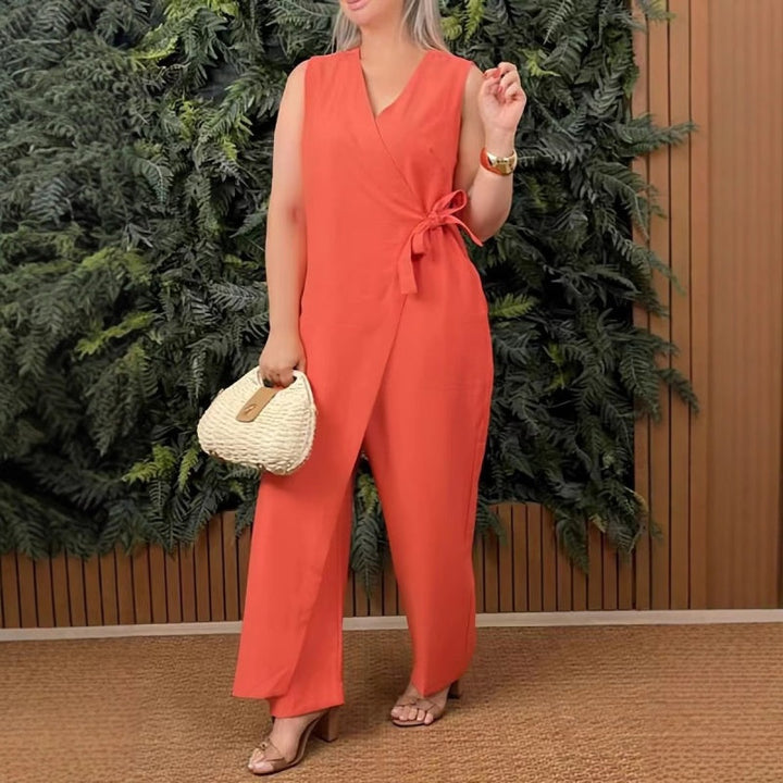 Jumpsuit für Damen - Luftige Jumpsuit mit Bindeband für Sommer