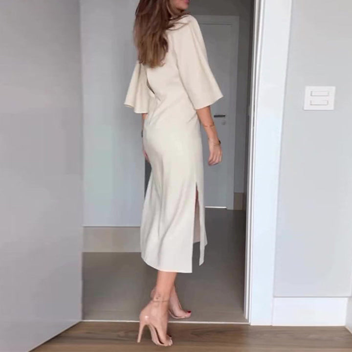 Midikleid für Damen - Elegantes Wickelkleid mit Schlitz für Sommer