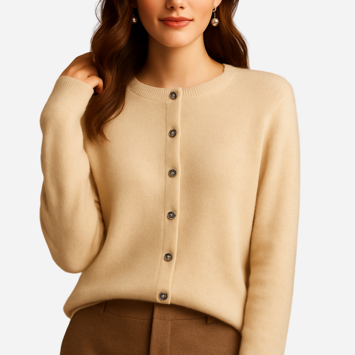 V-Ausschnitt Cardigan für Damen - Knöpfe & Langarm für den Winter