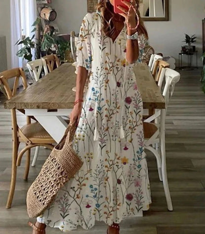 Diana Boho Maxikleid | Luftiges Strandkleid für Urlaub und Freizeit