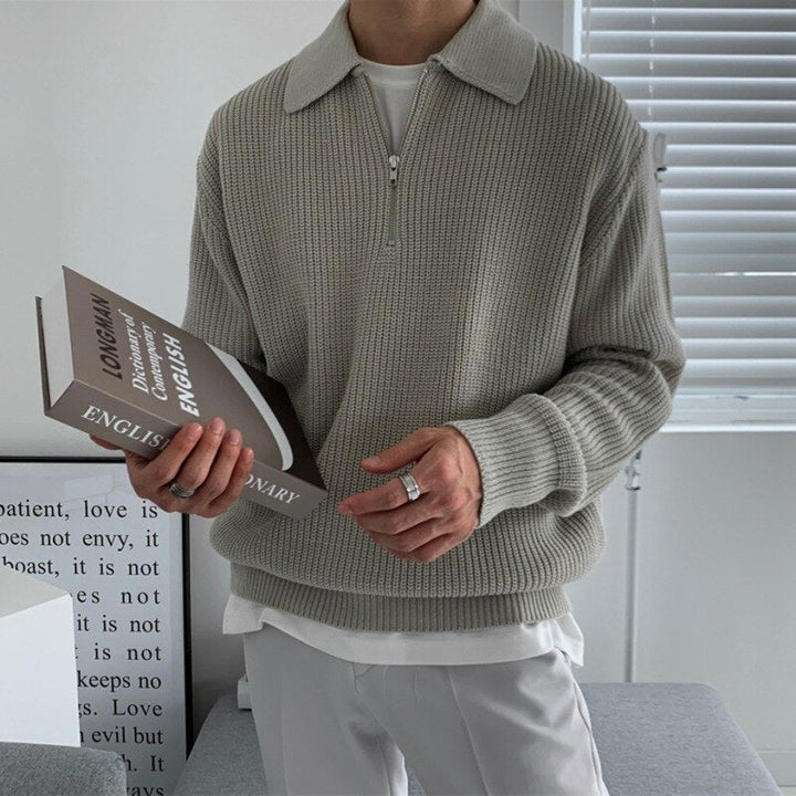 Herren Sweatshirt mit Reißverschluss-Kragen