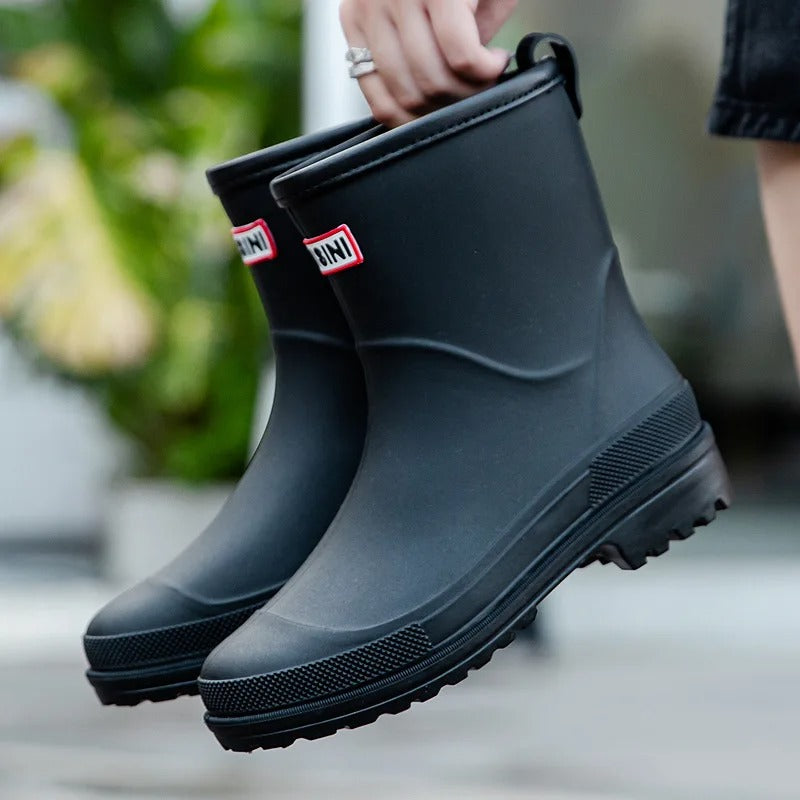 Regenstiefel für den Herbst - Wasserdichte Gummistiefel mit rutschfester Sohle für Damen