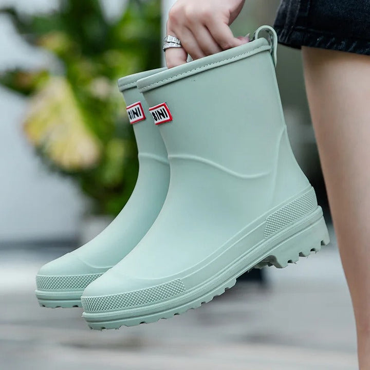 Regenstiefel für den Herbst - Wasserdichte Gummistiefel mit rutschfester Sohle für Damen