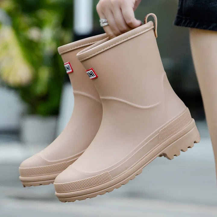Regenstiefel für den Herbst - Wasserdichte Gummistiefel mit rutschfester Sohle für Damen