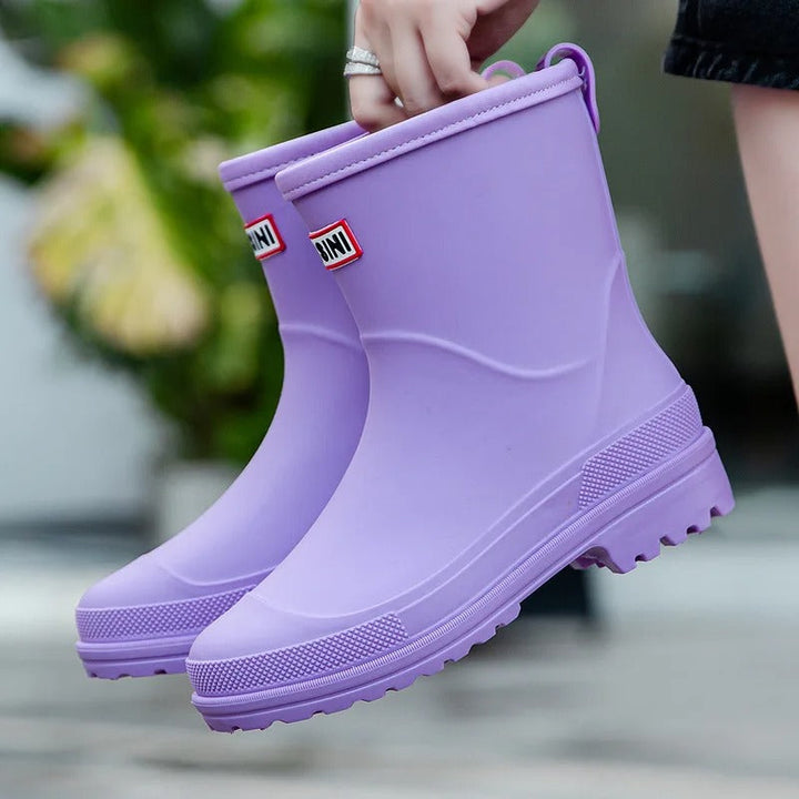Regenstiefel für den Herbst - Wasserdichte Gummistiefel mit rutschfester Sohle für Damen