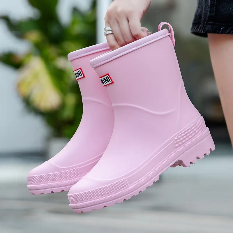 Regenstiefel für den Herbst - Wasserdichte Gummistiefel mit rutschfester Sohle für Damen