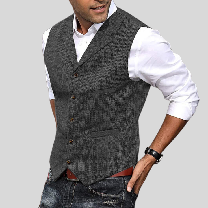 Herren Tweed-Weste für Hochzeit & Business – Elegante Anzugweste im Slim Fit