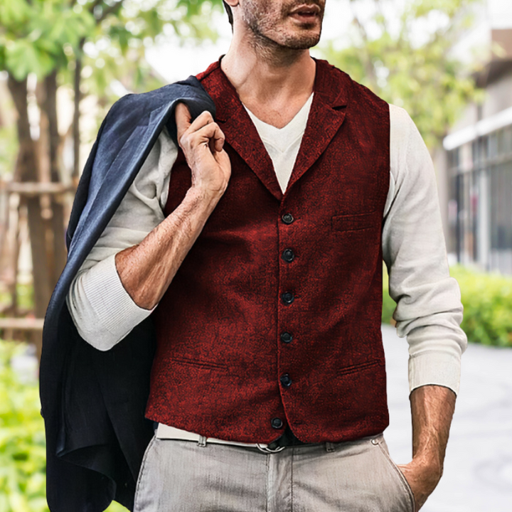 Herren Tweed-Weste für Hochzeit & Business – Elegante Anzugweste im Slim Fit