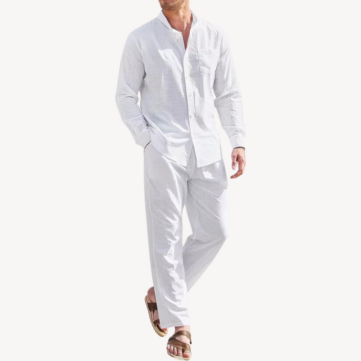 Gents SommerSet | Zweiteiliger-set Leinen/Baumwolle Hemd und Hosen Für Herren