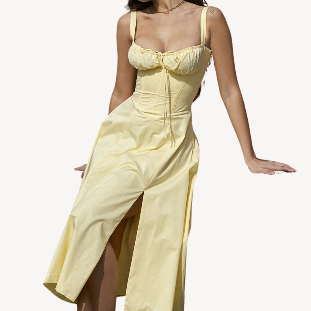 Olivia Sommerkleid | Elegantes Floral Ärmelloses Midikleid