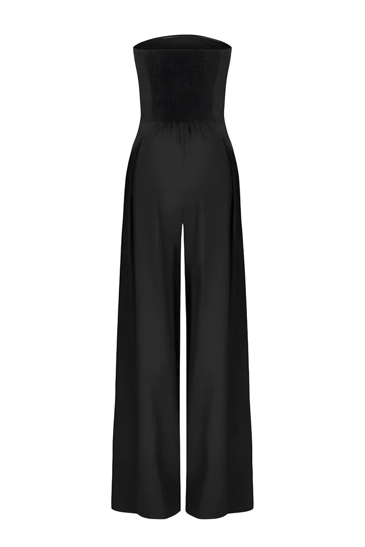 Olivia Jumpsuit | Trägerloser Jumpsuit Mit Weitem Hosenbein